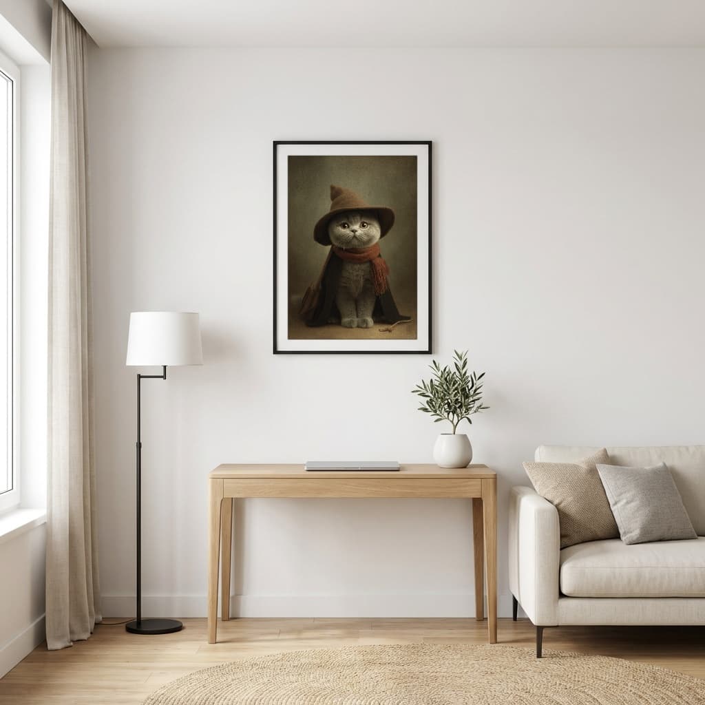 British Shorthair Cat Art - Professional Mockup